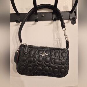Coach Black Embossed Leather Nolita 19 Shoulder Bag